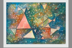 Triangles of Light — watercolor on paper, approx. 7 × 5 in., 2025