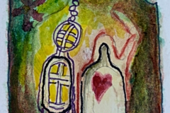 Balance — mixed media watercolor and ink