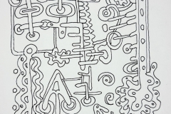 The Letter A, ink on paper, 2025 (approx. 6 × 9 in.)