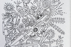 Defining Up, 6×9” approx., ink on paper, 2025