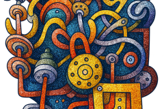 Cogs-001 (Specks), digital print, approx. 6 × 9 in., 2025