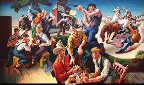 Thomas Hart Benton (1889–1975), Martha's Vineyard. Benton transformed the island landscape into a rhythmic composition of figures, movement, and place, reflecting his distinctive American Regionalist style.